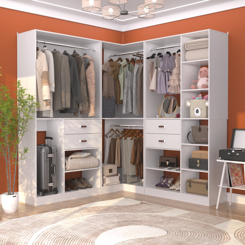 Rebrilliant Selestina 110'' Freestanding Wood Closet System with